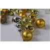 Image 3 : (20+) Gold Christmas Ornaments & (3) Ornaments in Box, Misc.