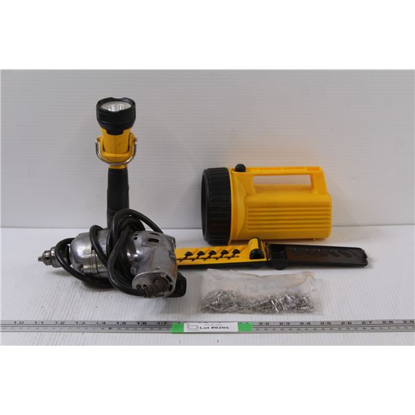 DeWalt Flashlight - Battery Powered, No Battery, Flashlight, Electric Drill - Powers On, Mini Screwd