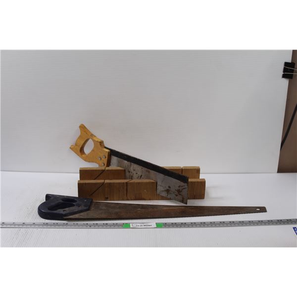 (2) Wood Saws & Mitre Box