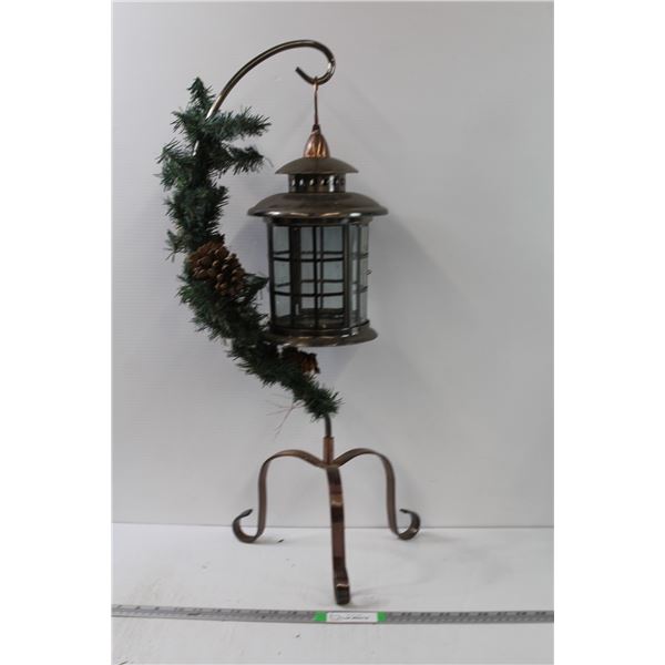Christmas Candle Metal Decor - 30" Tall