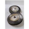 Image 4 : (4) Hard Plastic Lawn Mower Wheels, (2) Rubber Tires: 4.10/3.50 - 4", (2) Metal Lawn Mower Tires, Ca