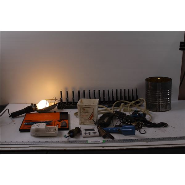 1/2" Metric Socket Holder, Ignition w/ Key, Trouble Light - Works, Battery Charger, Small Extension 