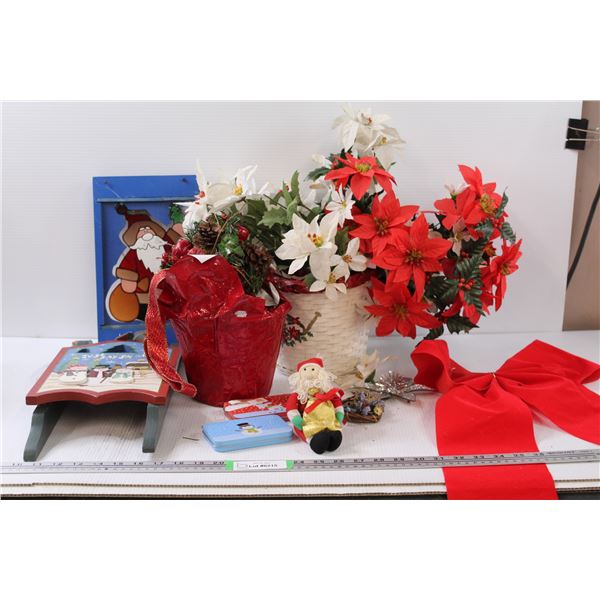 Faux Poinsettia, Santa Wall Decor - Assorted, Christmas Gift Card Tins, Misc.