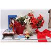Image 1 : Faux Poinsettia, Santa Wall Decor - Assorted, Christmas Gift Card Tins, Misc.