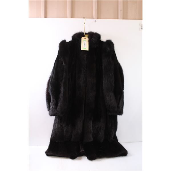 * Fur Town Black Fur Long Coat- Women's Medium Approx