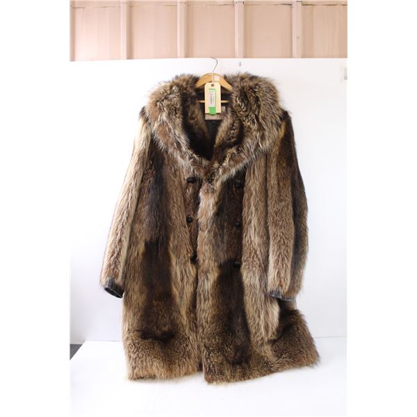 * Saks Beaver Fur Long Coat- Women's Large Approx