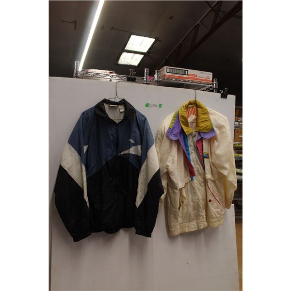 (2) Retro Wind Breakers - Size Medium Approx