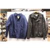 Image 1 : (2) Men's Jackets - Size Large - Leather & Cloth