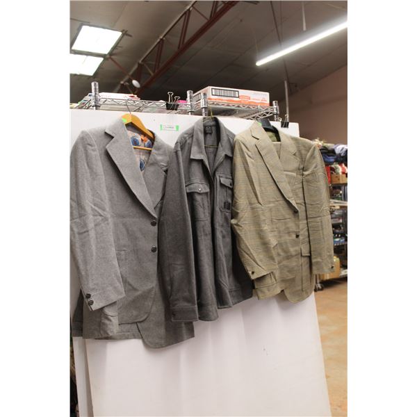 (2) Men's Blazers, Dress Pants - Large, Some Staining, Men's Oakley Sweater- XL