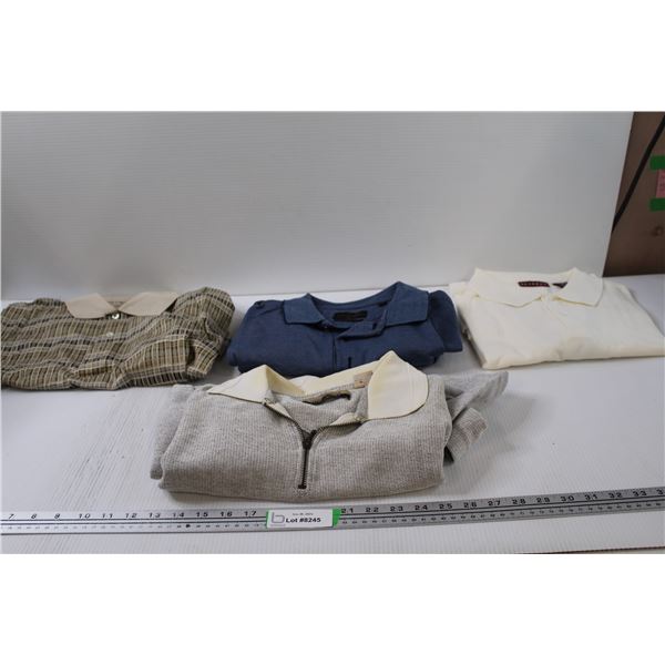 (4) Men's Collared Shirts - Size Large - Some Wear as Pictured