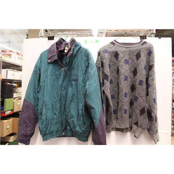 Men's Sweater - Size XL & Retro 3-in-1 Jacket - Size Large