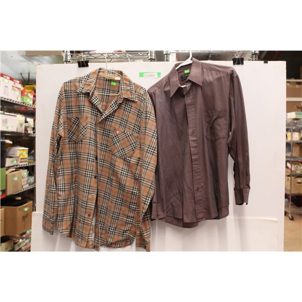 (2) Men's Button-Up Shirts - Size 16 & 18