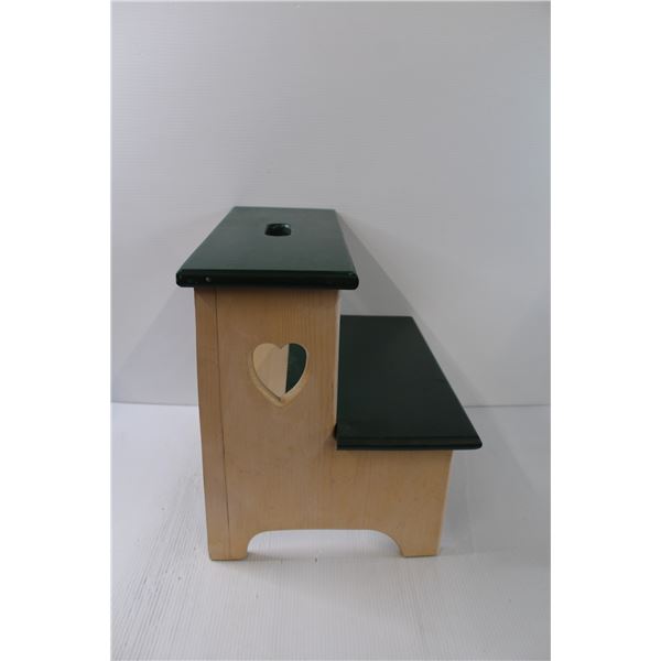 * Custom Built Wooden Step Stool - 13" x 16" x 17"