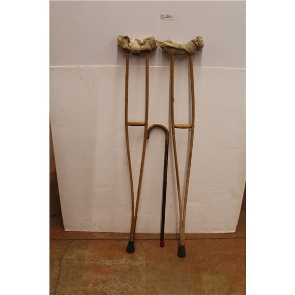 * Crutches - Some Wear - 50" & Cane - 31"