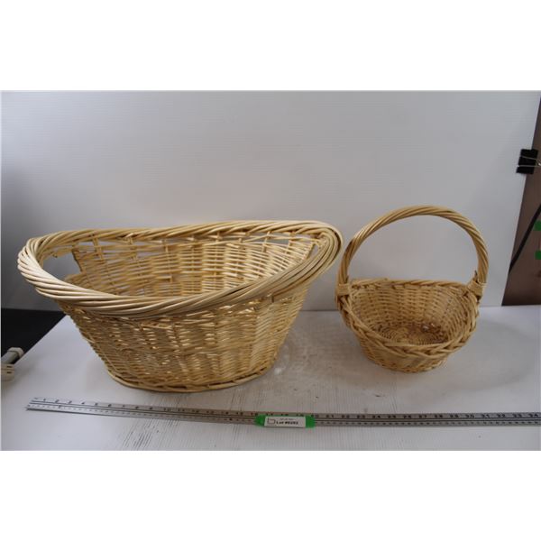 (2) Wicker Baskets - 23.5" Long x 17" & 12" x 10.5"