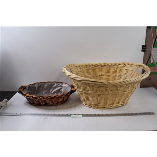 (2) Wicker Baskets - 23.5" Long x 17" & 17" x 13"