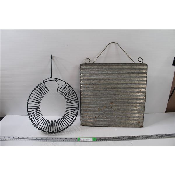 Bird Suet Feeder & Steel Garden Sign Decor