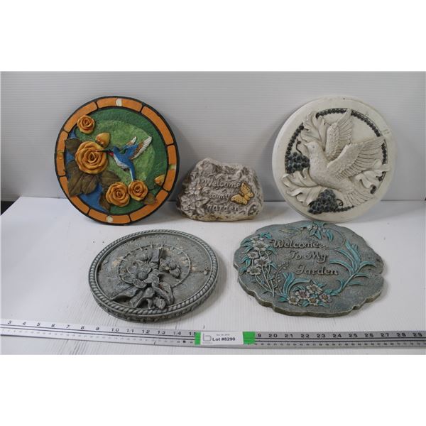 (5) Garden Decor "Stones" - Some Wear
