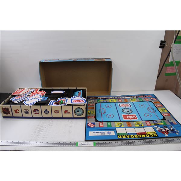 VCR Hockey Night in Canada Board Game - Appears All There, As is