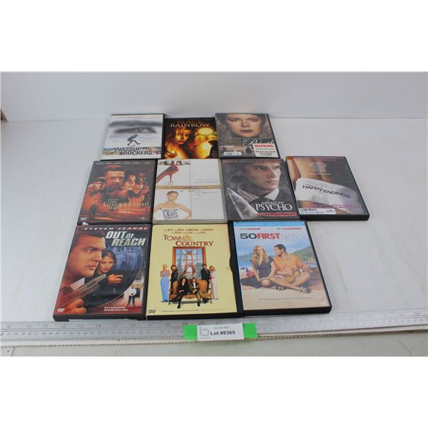 (10) various DVDs, 50 First Dates, Out Of Reach, Misc.