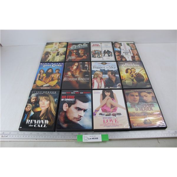 (12) various DVDs, Bigger Than The Sky, The Matador, Misc.