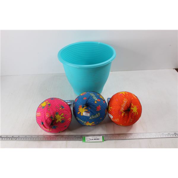 Kids Sand Pail w/ (3) Aqua Flo Water Balls