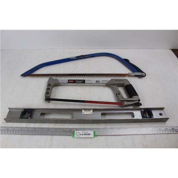 (2) Hack Saws/ Bow Saws, 24'' Level - As Is