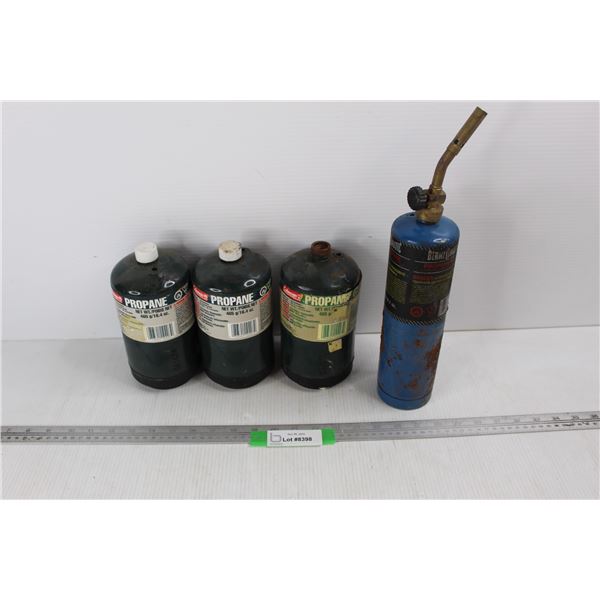 (3) 465g Propane Bottle w/ (1) 400 g Bottle with Torch End