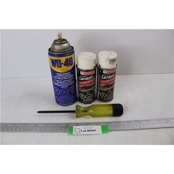 (1) Can Of WD- 40, Westward Robertson Screwdriver, Misc.