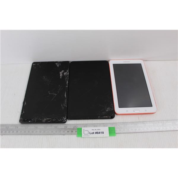 (3) Samsung Tablets- Damaged, As Is