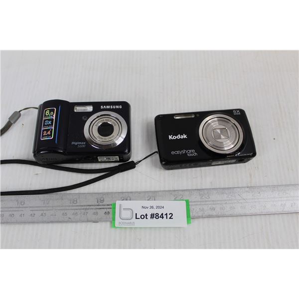 (2) Digital Cameras, Samsung Digimax S600, Kodak Easyshare Touch- Both As Is