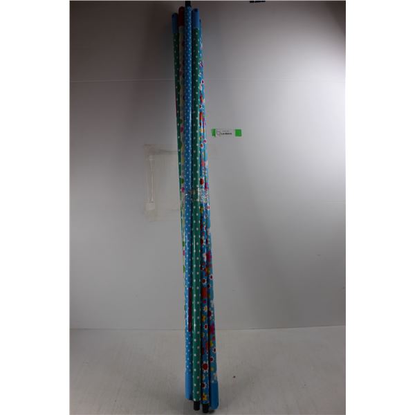 (11) Polk a Dot/ Flower Themed Screw On Broom Handles- All 46.5'' Long
