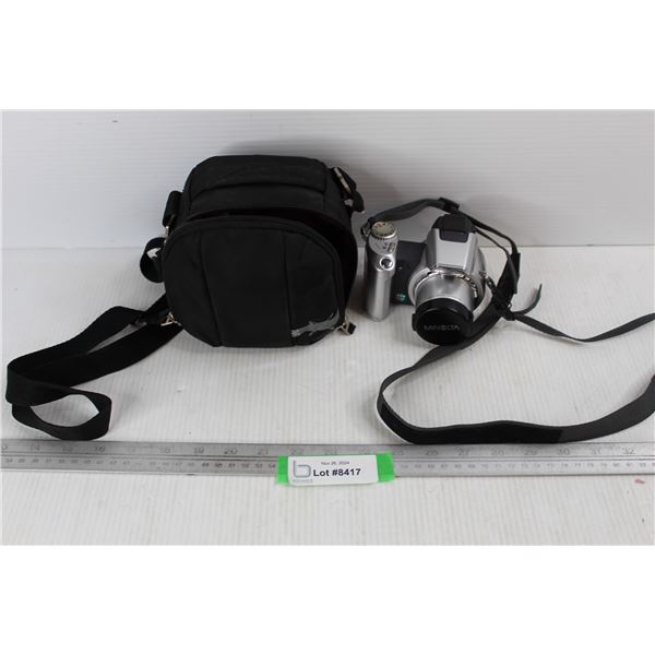 Minolta Camera w/ Carrying Case And Strap- Powers On