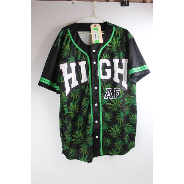 Cannabis Jersey Style Shirt- Approximately Size XL