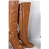 Image 3 : (2) Pairs Of Women's Leather High Heel Style Boots, Both Size 6