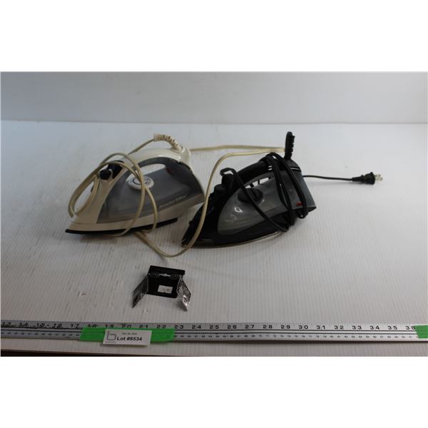 (2) ProctorSilex Clothes Irons - As Is and Earrings