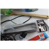 Image 12 : Desk Lamp, Envelopes, Chargers, Melapower Laundry Detergent, Shower Brush, Sharpening Stone and Misc