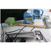 Image 7 : Desk Lamp, Envelopes, Chargers, Melapower Laundry Detergent, Shower Brush, Sharpening Stone and Misc