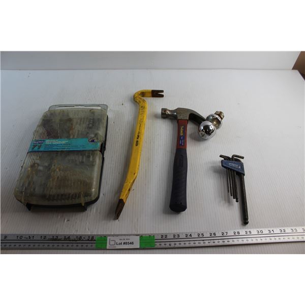 Drill Accessory Set, Stanley Crowbar, Hammer, Allen Wrench Set and 2'' Hitch Ball