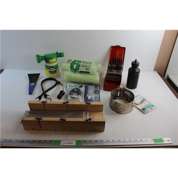 Lawn & Garden Feeder, Paint Rolls, Windshield Scrub, Drill Bit Set, Water Bottle, Co Axial Video Cab