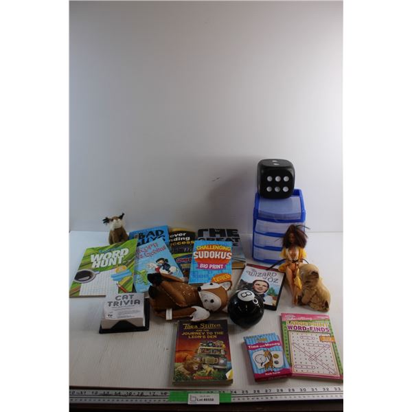 Plush Toys, Cat Trivia Calendar, Crosswords, Small Organizer Box and Misc.