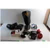 Image 1 : Boxing Gloves, Skip Rope, Lifting Straps, Hand Eye Coordination Ball and Kick Boxing Gear