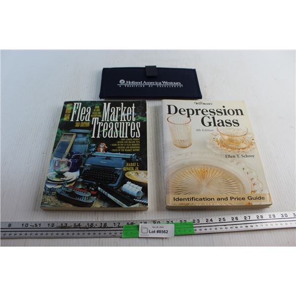 Paper Travel Case, Depression Glass and Flea Market Treasures Books