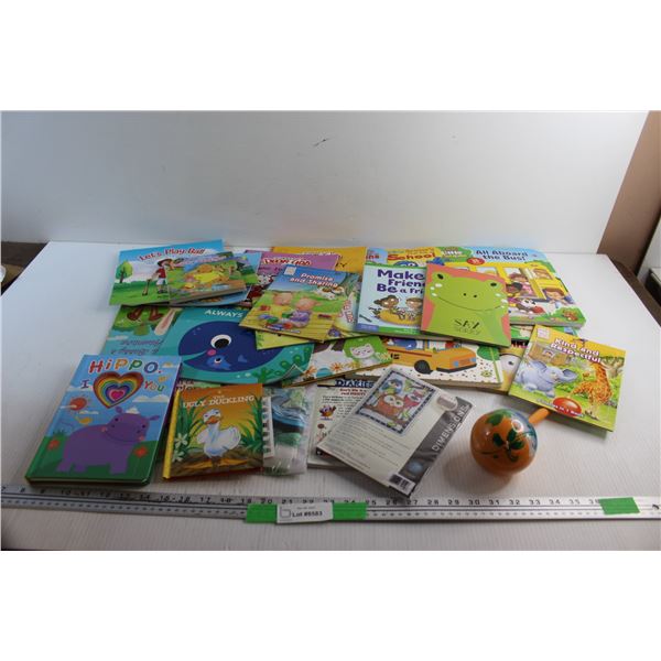 Kids Books, Maraca and Cross Stitch Kits