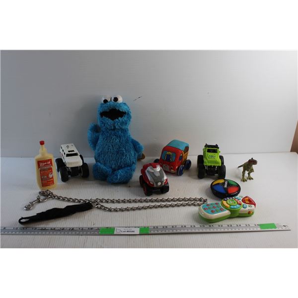 Sesame Street Interactive Toy - Tested, Toy Trucks, Dinosaur Figure, Pet Leash and Misc.