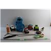 Image 1 : Sesame Street Interactive Toy - Tested, Toy Trucks, Dinosaur Figure, Pet Leash and Misc.
