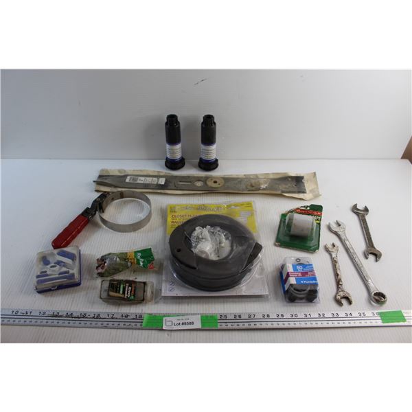 Wrenches, Plumbing Repair Kit, Closet Flange Extension, Reflective Tape, High Lift Blade and Misc.