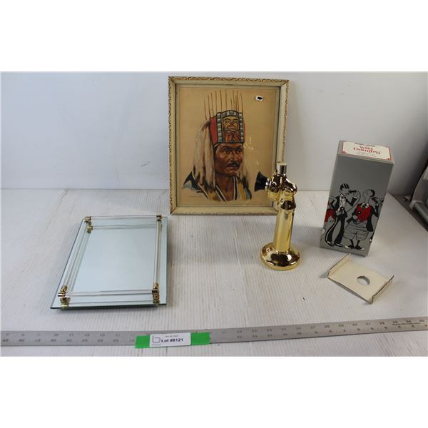 A. Sherriff Scott Portrait Framed, Avon For Men Cologne Bottle, Mirror