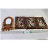 Image 1 : (3) Bird Artworks Framed - 6" x 9" and Mirror