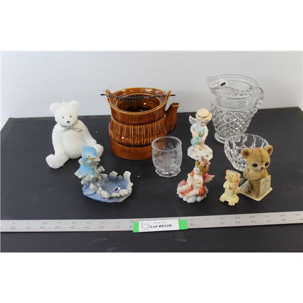 Cream and Sugar, Teapot, (6) Animal and Angel Figurines